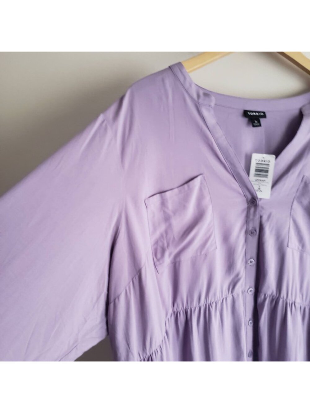 Torrid Emma Babydoll Tunic 3X NEW Lavender Relaxed Fit Flowy Blouse 3XL nwt - Picture 3 of 9